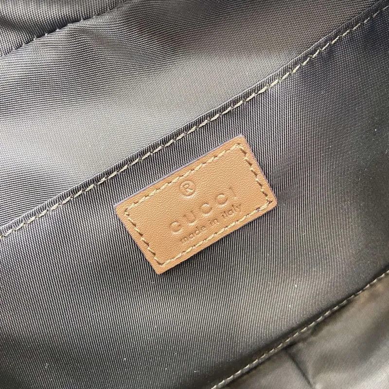 Gucci 821164 GG Emblem small toiletry case Beige and dark brown