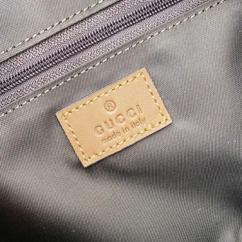 Gucci 821163 GG Emblem medium toiletry case Beige and dark brown