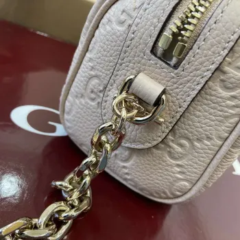 Gucci 815256 GG Emblem super mini top handle bag Beige