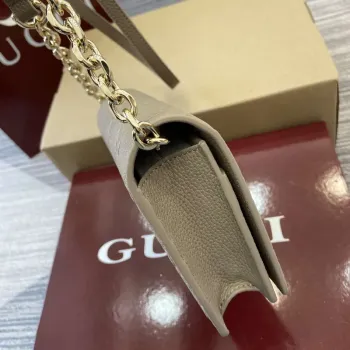 Gucci 818705 GG Emblem super mini shoulder bag Taupe