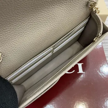 Gucci 818705 GG Emblem super mini shoulder bag Taupe