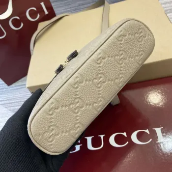 Gucci 815949 GG Emblem super mini bag Apricot