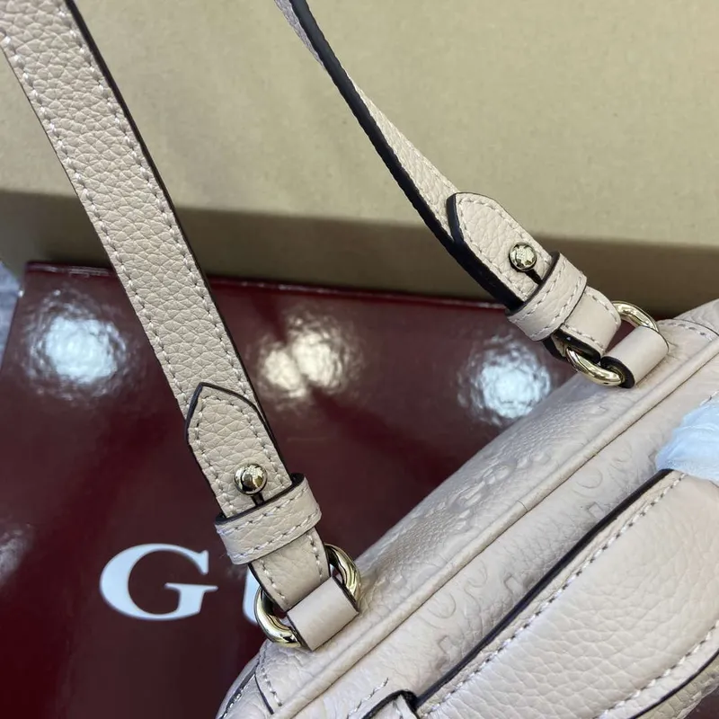 Gucci 815949 GG Emblem super mini bag Beige