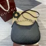 Gucci 820453 GG Emblem Medium Shoulder bag Black