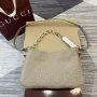 Gucci 815263 GG Emblem Small Shoulder Bag Apricot