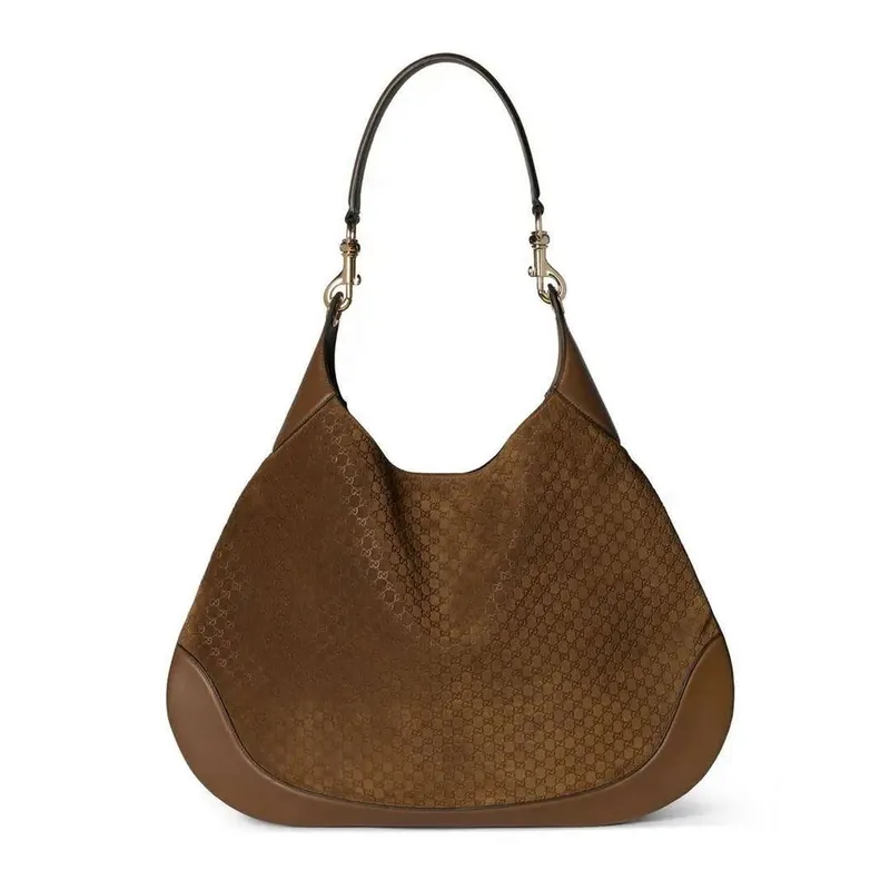 Gucci 815924 Gucci Body Suede Medium Shoulder Bag Brown