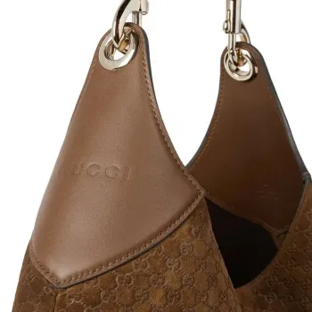 Gucci 815924 Gucci Body Suede Medium Shoulder Bag Brown