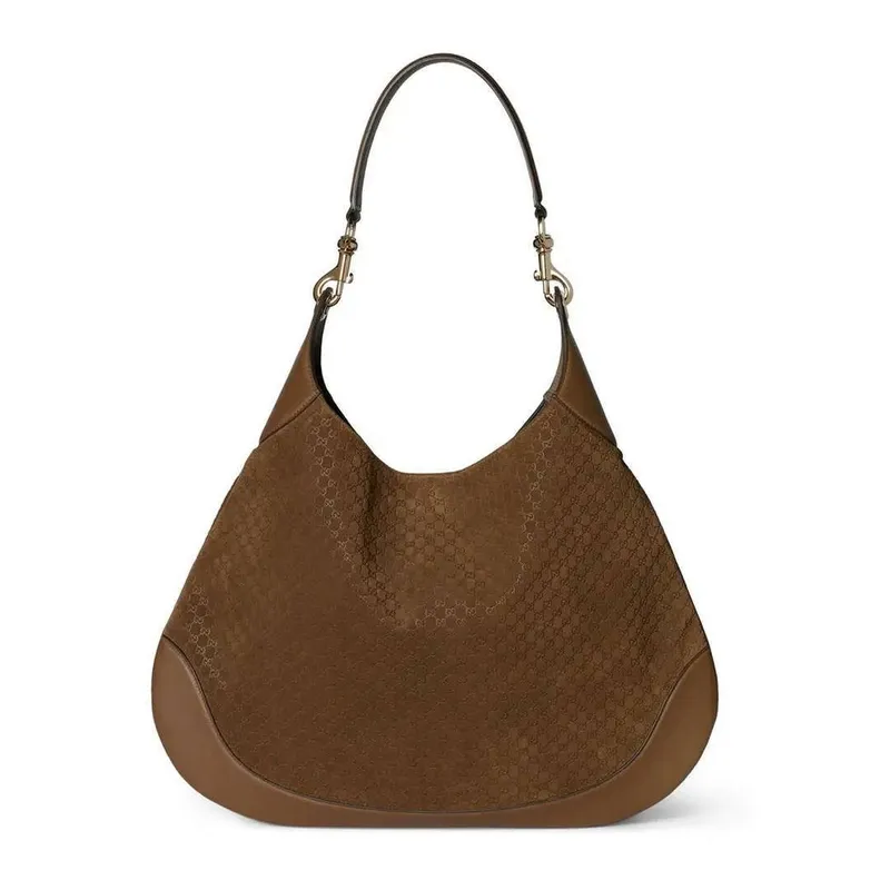 Gucci 815924 Gucci Body Suede Medium Shoulder Bag Brown