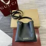 Gucci 815118 GG Emblem Mini Bucket Bag Black smooth leather