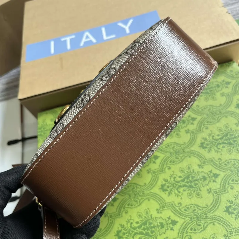 Gucci Horsebit 1955 mini shoulder bag 760196 Brown &Beige