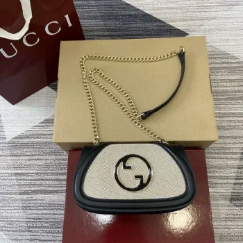 Gucci 815711 Gucci Blondie mini shoulder bag Beige＆Black