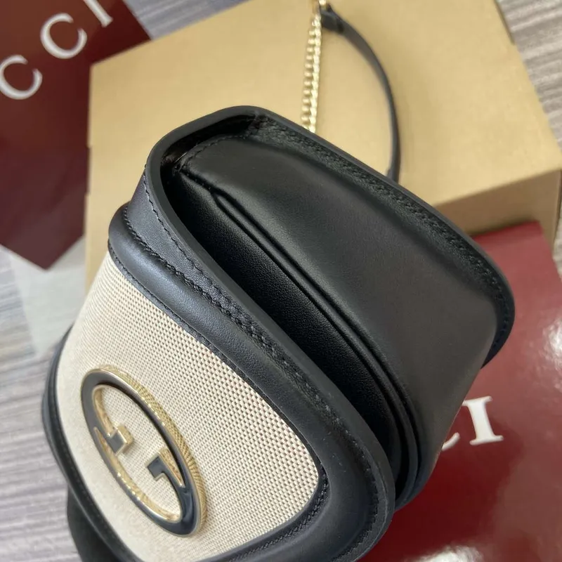 Gucci 815711 Gucci Blondie mini shoulder bag Beige＆Black