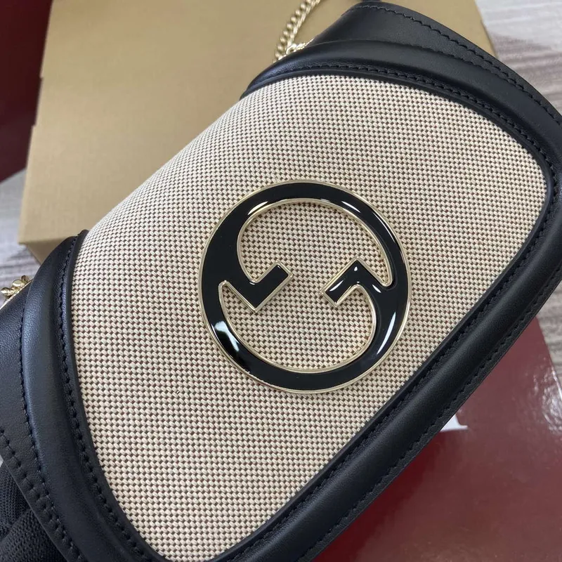 Gucci 815711 Gucci Blondie mini shoulder bag Beige＆Black