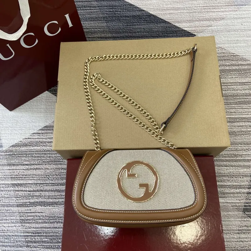 Gucci 815711 Gucci Blondie mini shoulder bag Bronw & Beige