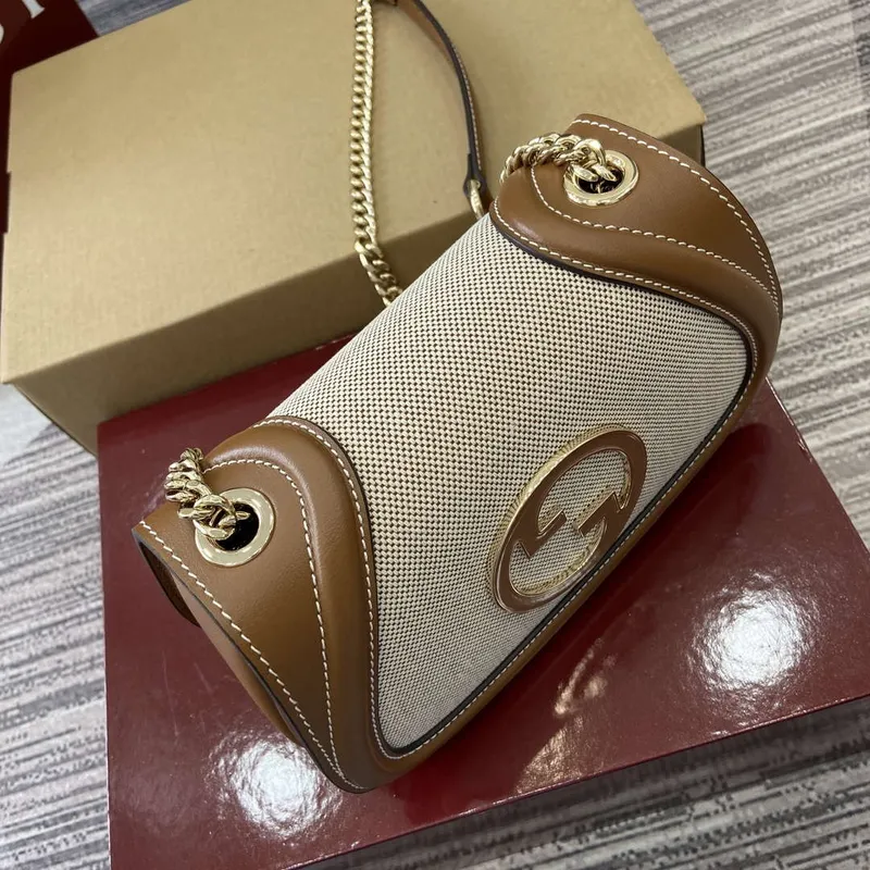 Gucci 815711 Gucci Blondie mini shoulder bag Bronw & Beige