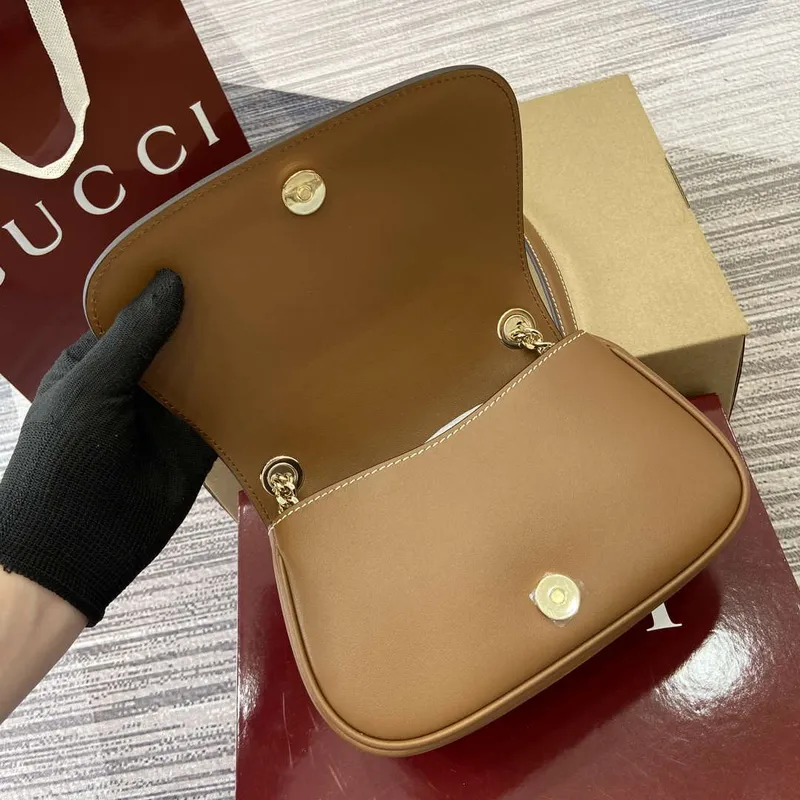 Gucci 815711 Gucci Blondie mini shoulder bag Bronw & Beige