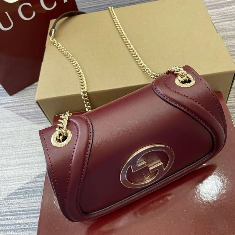 Gucci 815711 Gucci Blondie mini shoulder bag Wine Red