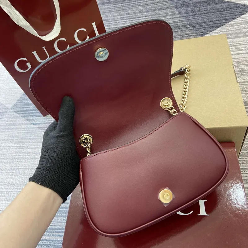 Gucci 815711 Gucci Blondie mini shoulder bag Wine Red