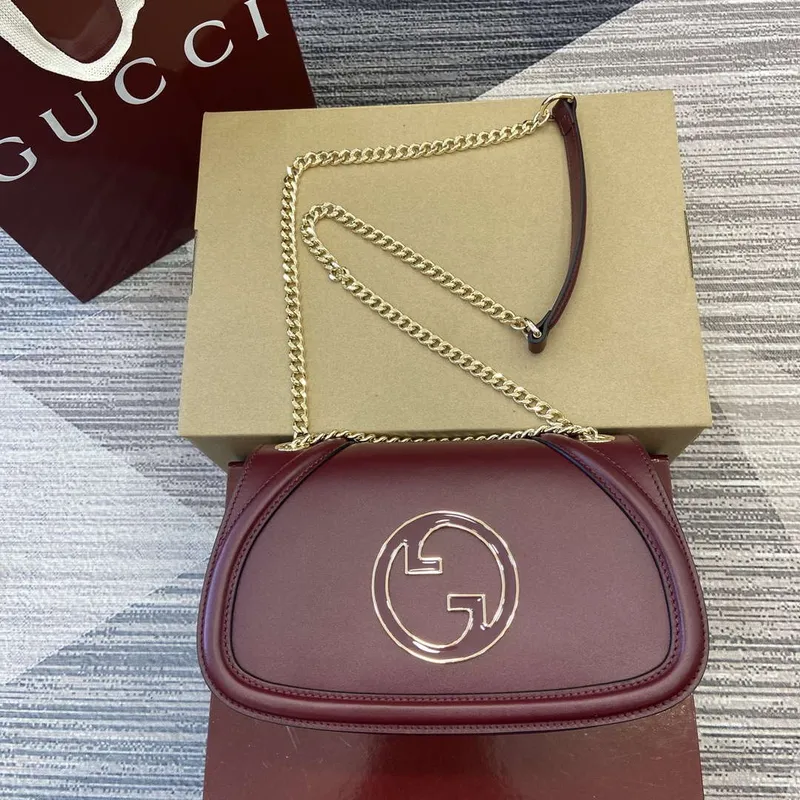Gucci 815715 Gucci Blondie small shoulder bag Wine Red