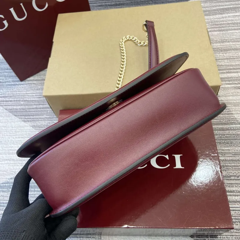 Gucci 815715 Gucci Blondie small shoulder bag Wine Red
