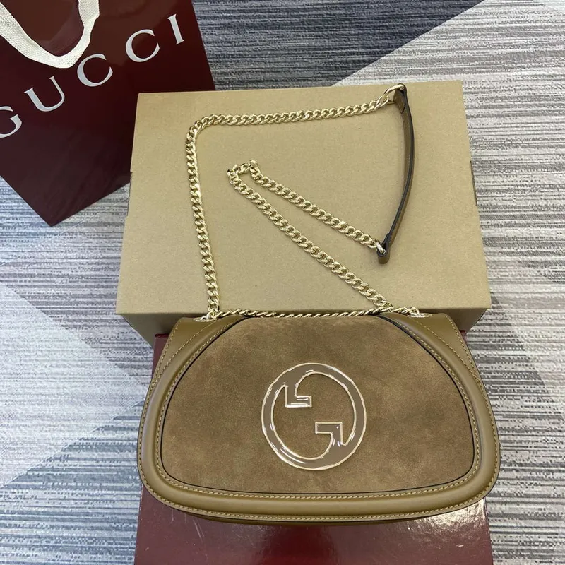 Gucci 815715 Gucci Blondie small shoulder bag Brown Suede leather