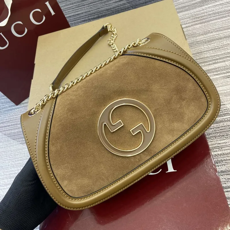 Gucci 815715 Gucci Blondie small shoulder bag Brown Suede leather