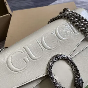 Gucci 795005 GG Dionysus small shoulder bag Light Gray patent leather logo