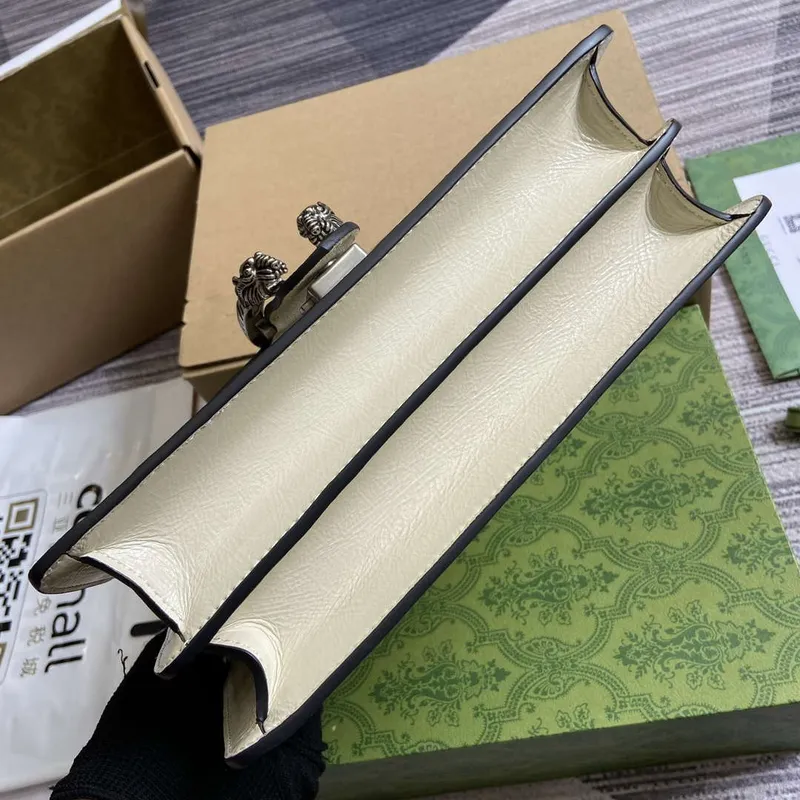 Gucci 795005 GG Dionysus small shoulder bag Light Gray patent leather logo