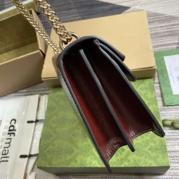 Gucci 795005 GG Dionysus small shoulder bag Wine Red patent leather logo