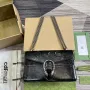 Gucci 795005 GG Dionysus small shoulder bag Black patent leather logo