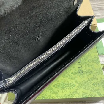 Gucci 795005 GG Dionysus small shoulder bag Black patent leather logo