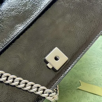Gucci 795005 GG Dionysus small shoulder bag Black patent leather