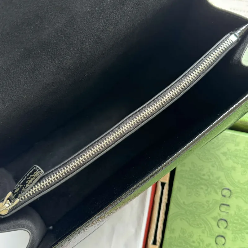 Gucci 795005 GG Dionysus small shoulder bag Black patent leather