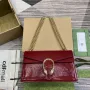 Gucci 795005 GG Dionysus small shoulder bag Wine Red patent leather