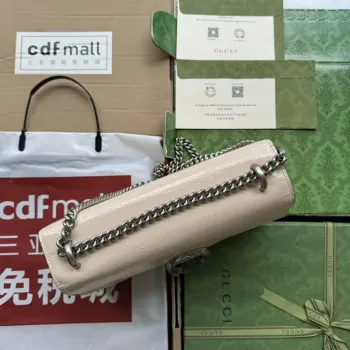 Gucci 795005 GG Dionysus small shoulder bag Light grey patent leather