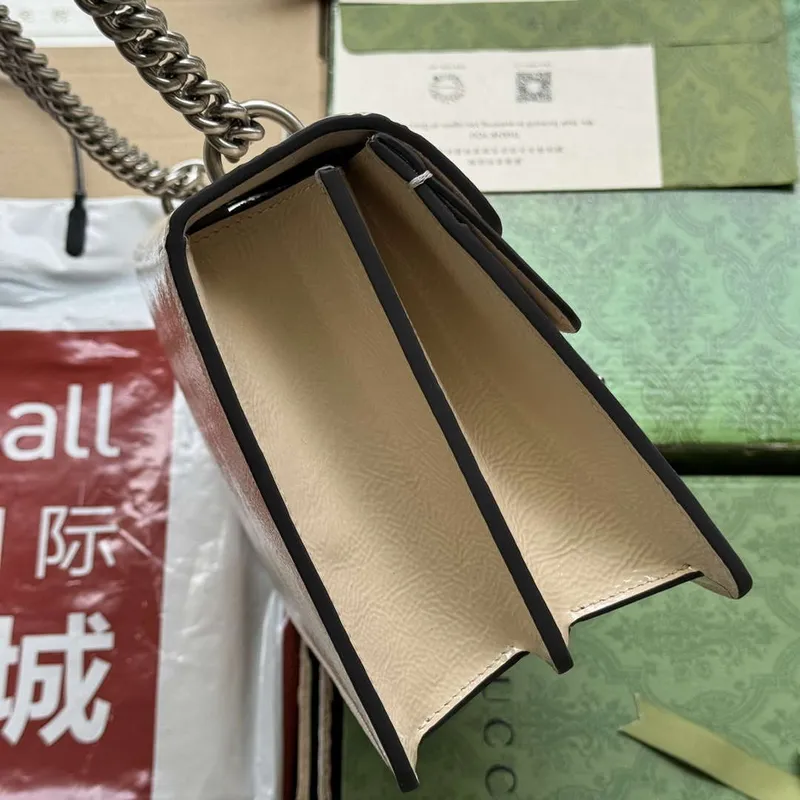 Gucci 795005 GG Dionysus small shoulder bag Light grey patent leather