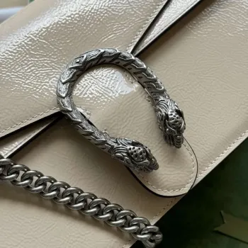 Gucci 795005 GG Dionysus small shoulder bag Light grey patent leather