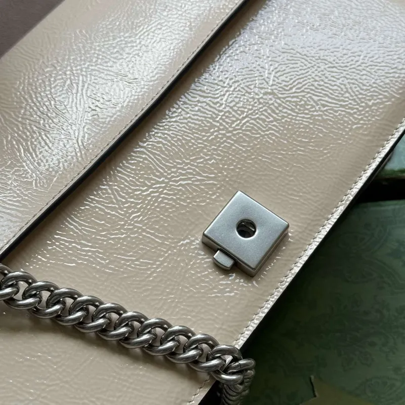 Gucci 795005 GG Dionysus small shoulder bag Light grey patent leather