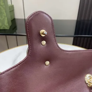 Gucci 443497 GG Marmont Matelassé shoulder Bag Dark Red