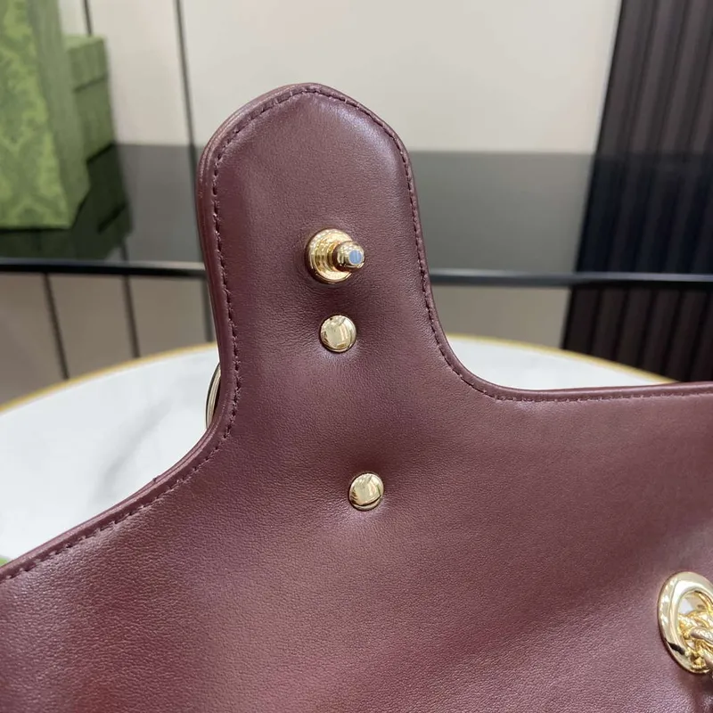 Gucci 443497 GG Marmont Matelassé shoulder Bag Dark Red