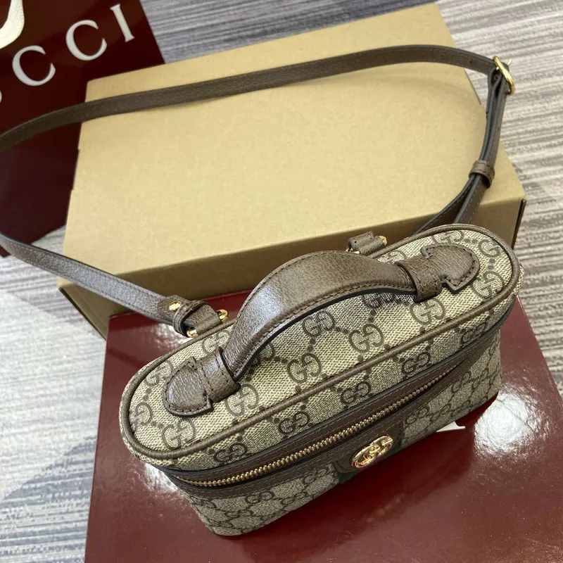 Gucci 816357 Ophidia Super Mini Shoulder Bag Brown