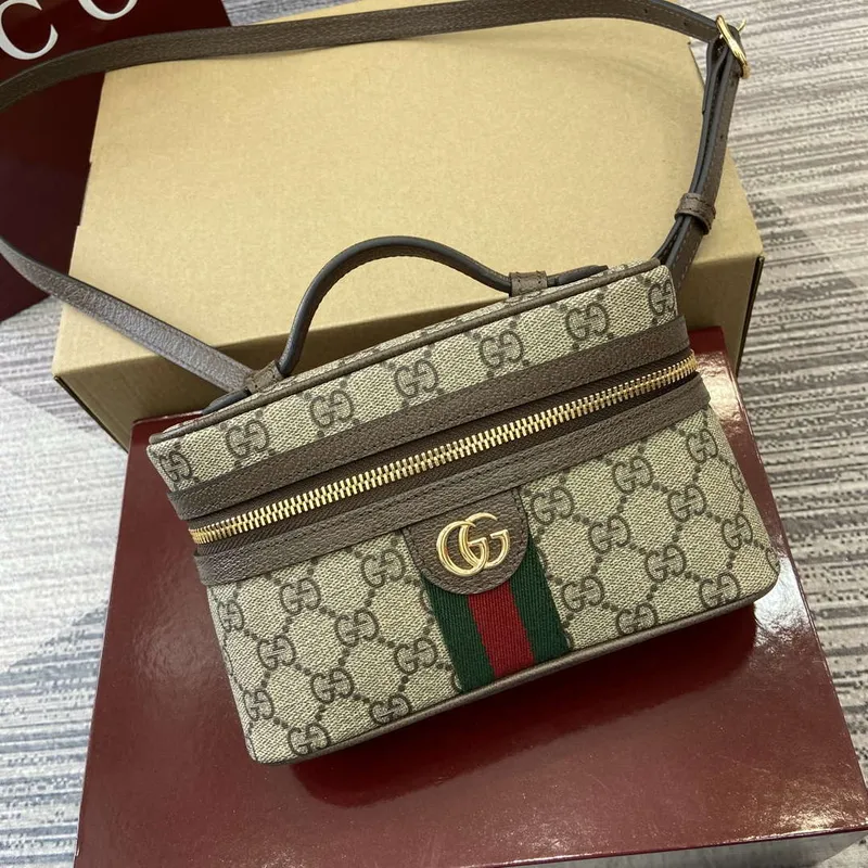 Gucci 816357 Ophidia Super Mini Shoulder Bag Brown