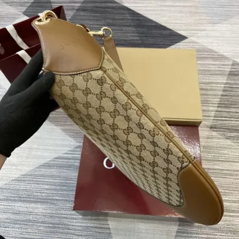 Gucci 815924 Gucci B Medium Shoulder Bag Brown leather trim