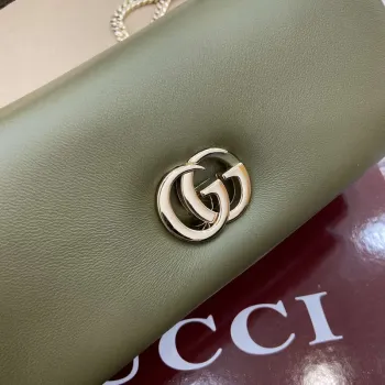 Gucci 806017 GG Milano Mini Top Handle Bag Green puffy leather