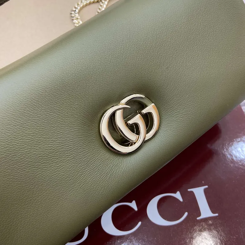 Gucci 806017 GG Milano Mini Top Handle Bag Green puffy leather