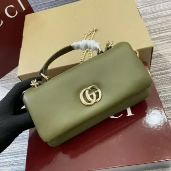 Gucci 806017 GG Milano Mini Top Handle Bag Green puffy leather
