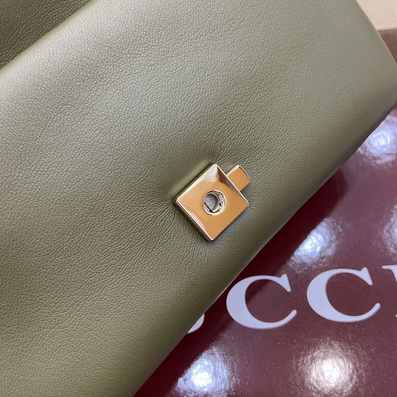 Gucci 806017 GG Milano Mini Top Handle Bag Green puffy leather