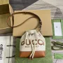 Gucci 777166 Shoulder Bag With Gucci Print Light brown leather trim