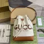 Gucci 772856 Shoulder Bag With Gucci Print Light brown leather trim