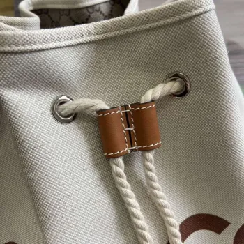 Gucci 772856 Shoulder Bag With Gucci Print Light brown leather trim